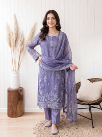 Elara – 2-Piece Embroidered Organza Suit
