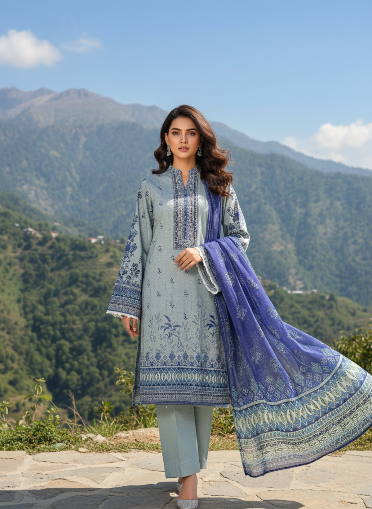 Mahzarish Serene – Printed Lawn 3-Piece