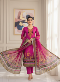 Mahzarish Rania – Printed Lawn Chiffon 3-Piece