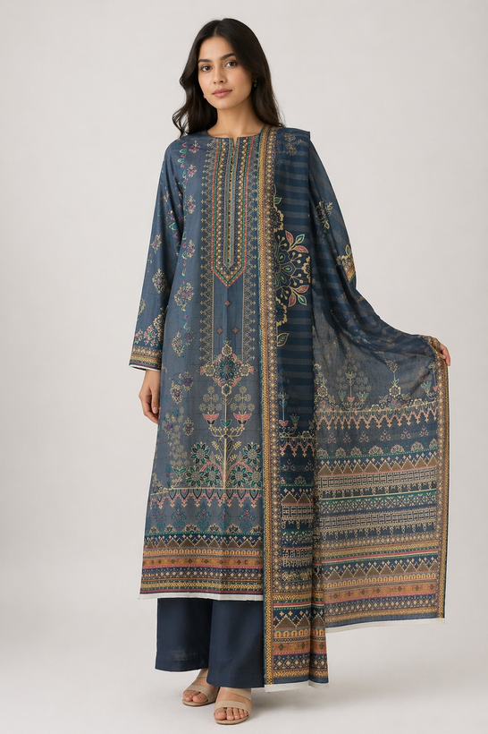 Mahzarish Elzar – Printed Lawn 3-Piece