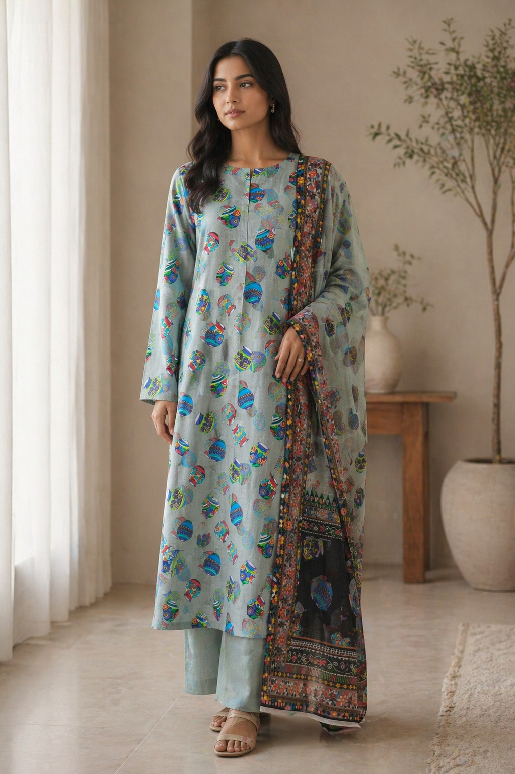 Mahzarish Orla – Printed Lawn 3-Piece