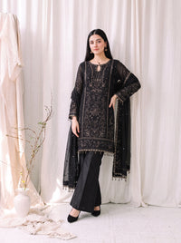 Meher – 4-Piece Embroidered Chiffon Suit