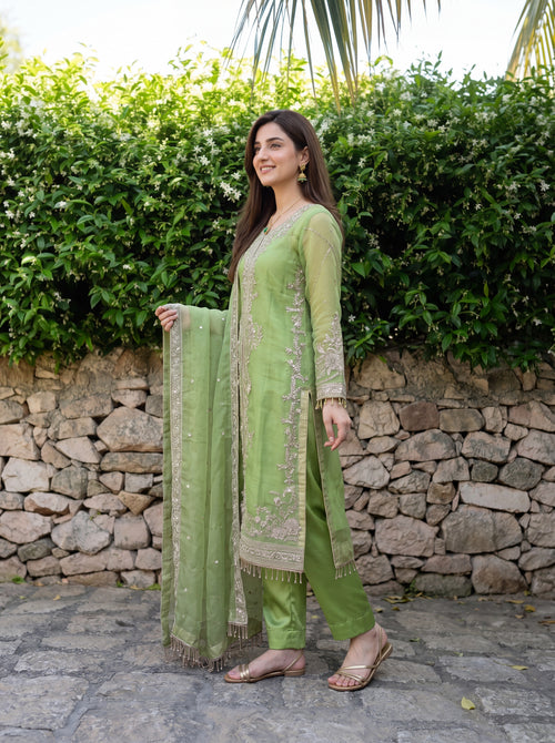 Abeer – 4-Piece Embroidered Organza Suit