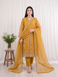 Zoya – 2-Piece Embroidered Organza Suit