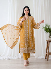 Zoya – 2-Piece Embroidered Organza Suit